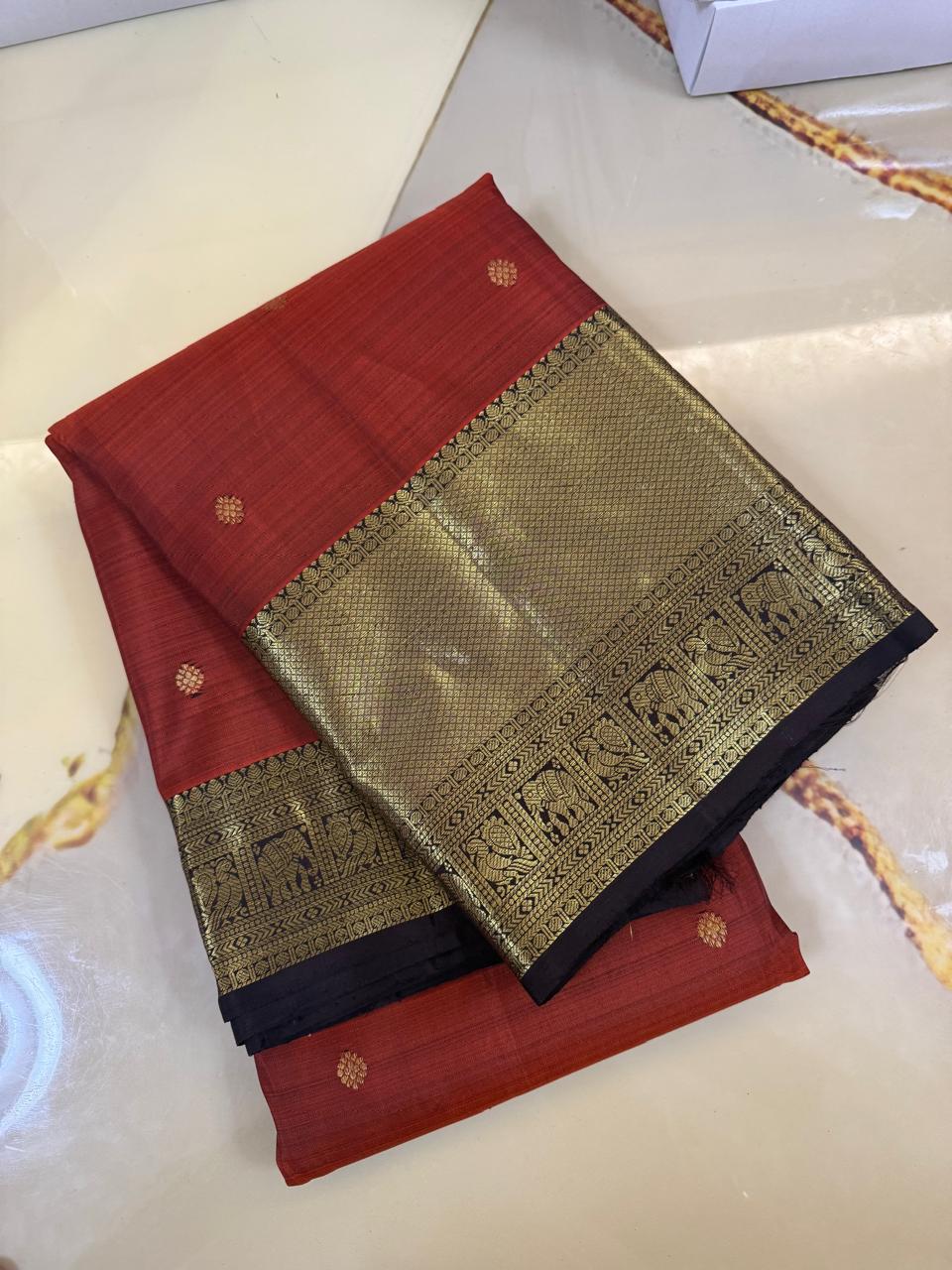 Golden Rust Orange with Cocoa Border