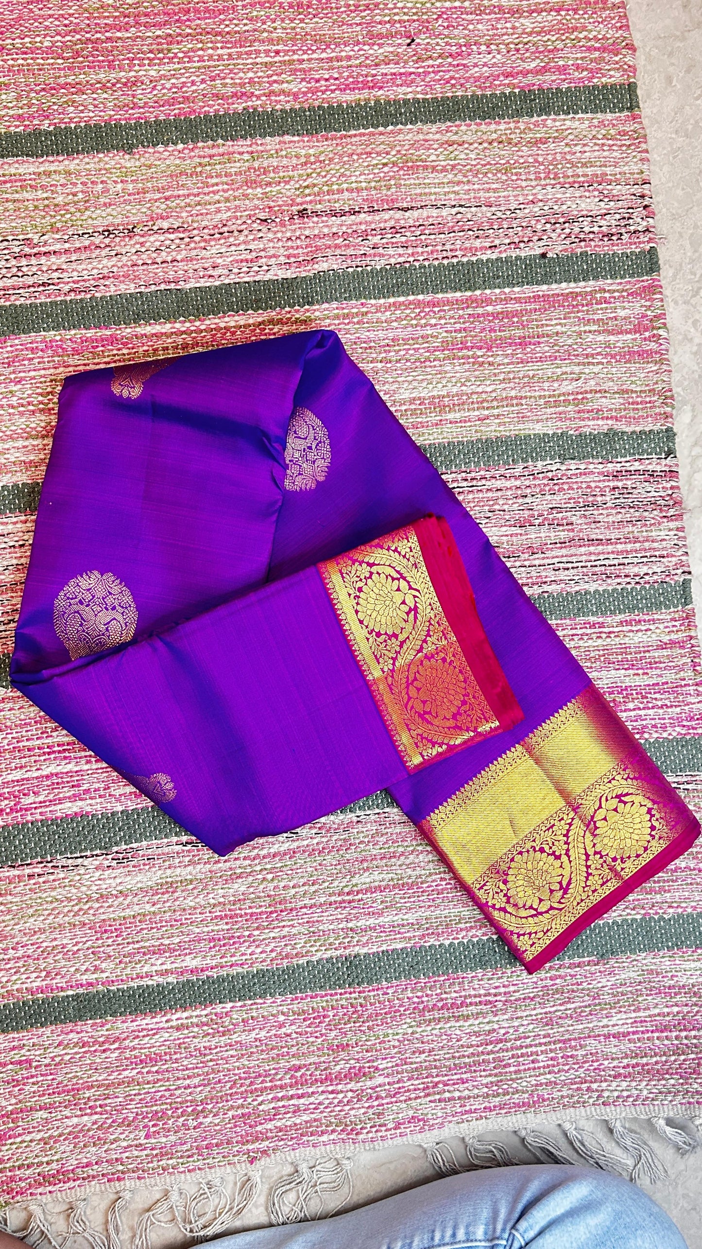 Purple Royale Pink Pure Silk Saree