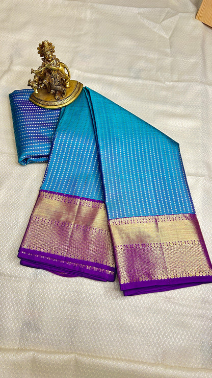 Turquoise Blue with Royal Rani Purple
