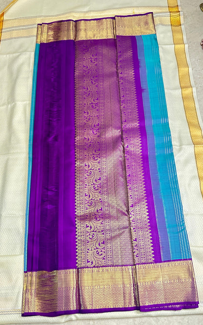 Turquoise Blue with Royal Rani Purple